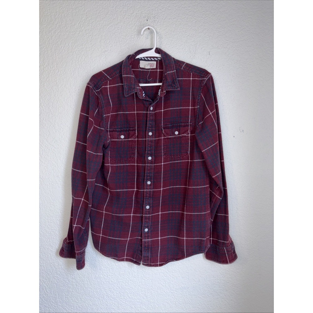 1901 Men's Medium 100% Cotton Western Workwear Classic Plaid Flannel Shirt